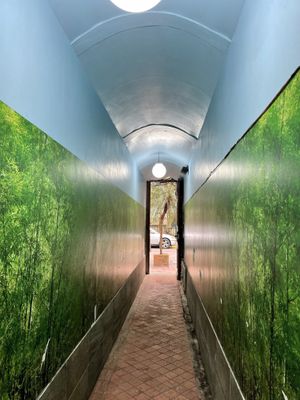 Corridor going out at Refeitorio Organico in Rio De Janeiro