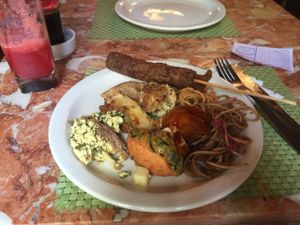 Some of the hot dishes options. at Refeitorio Organico in Rio De Janeiro