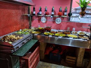 Hot buffet at Refeitorio Organico in Rio De Janeiro