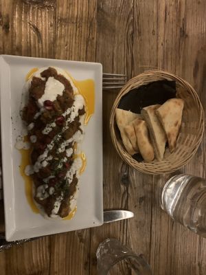 Eggplant as appetizer   at Afghan Anar in Zurich