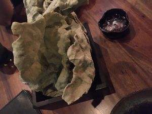 Seaweed crackers with spiced vinegar  at The Pig and Palm in Cebu