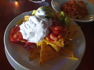 Nachos- need sour cream I think it's yoghurt at The Full Moon Saloon in Woodend