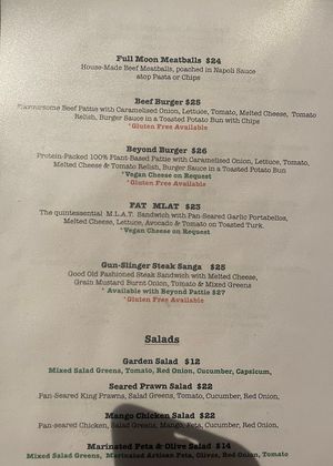 Menu - May 2023  at The Full Moon Saloon in Woodend