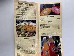 Menu page 1 at El Farolito in Saginaw
