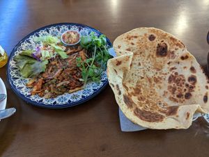 Mushrooms Agdah + Roti at Asalam Restaurant in Jeju