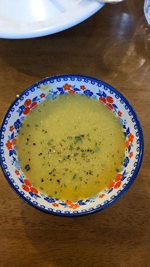 Free lentil soup at Asalam Restaurant in Jeju