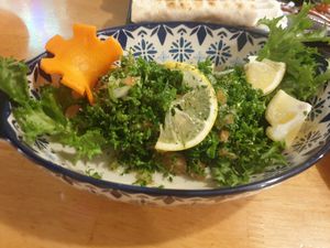 Tabbouleh 4/10 prefer mine more minced and nicer leaf and parsley not to my tasting. at Asalam Restaurant in Jeju