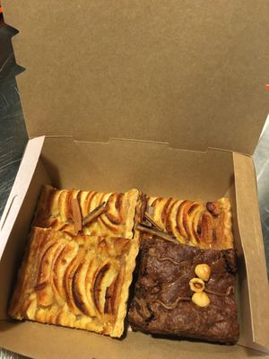 Apple pie & hazelnut brownie  at Anana in Athens