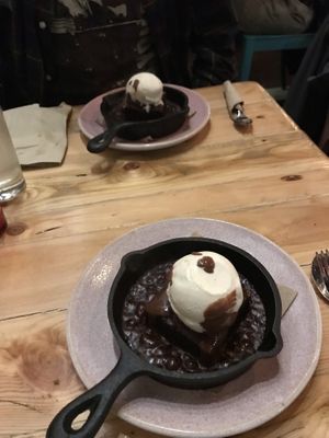 Sizzling brownie 💚 at Baboo Ji in Southampton