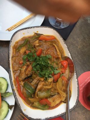 shitake, tomatos and vegetables  at Buddha Haus in Berlin