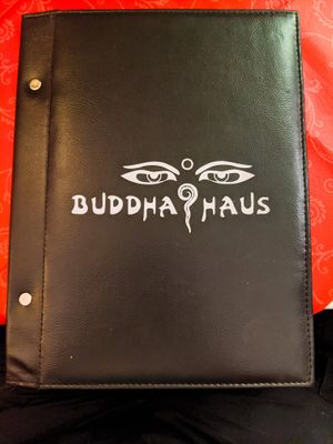 Front of Buddha Haus menu at Buddha Haus in Berlin