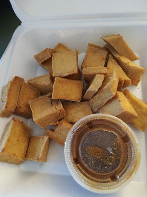 Fried tofu-yuck at Long Beach Cafe in Lakewood