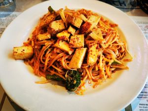 Rice noon with tofu at Long Beach Cafe in Lakewood