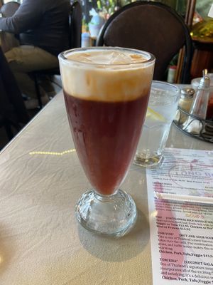 Thai iced tea with coconut milk  at Long Beach Cafe in Lakewood