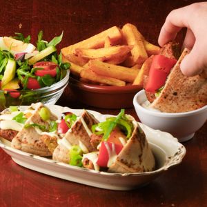 One of our reoccurring (vegan) specials, falafel with grilled vegetables at Onder de Linden in Wageningen