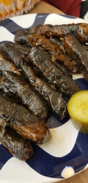 Stuffed grape leaves at Dar Ne'meh in Amman