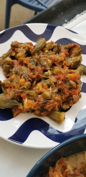 Bamya (okra) at Dar Ne'meh in Amman