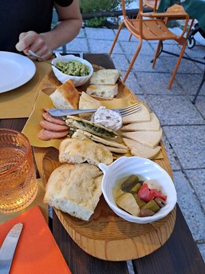 Amazing antipasti platter for two at La Becerca in Serra San Quirico