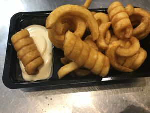 Curly fries   at Aan de Maas in Rotterdam