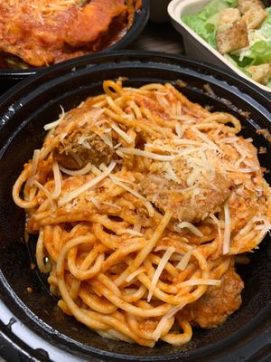 Spaghetti & meatballs at Tarantino's Vegan in Las Vegas