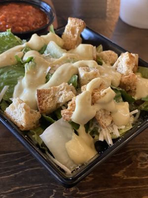 Caesar salad, sooo good! 🤤  at Tarantino's Vegan in Las Vegas