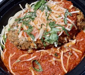 Chick’n Parmesan at Tarantino's Vegan in Las Vegas