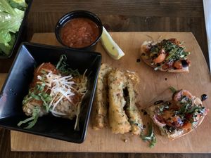 Sampler plate  at Tarantino's Vegan in Las Vegas