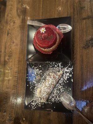 Cannoli and Raspberry Tart  at Tarantino's Vegan in Las Vegas