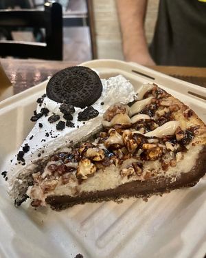 Oreo cheesecake and turtle cheesecake   at Tarantino's Vegan in Las Vegas