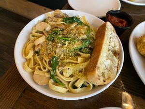 Oyster Scallops in White Wine Sauce at Tarantino's Vegan in Las Vegas