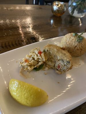 GET THE CRAB CAKES!  at Tarantino's Vegan in Las Vegas