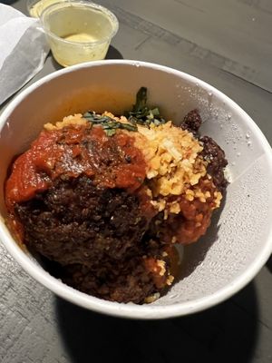 A delicious side of meatballs!   at Tarantino's Vegan in Las Vegas