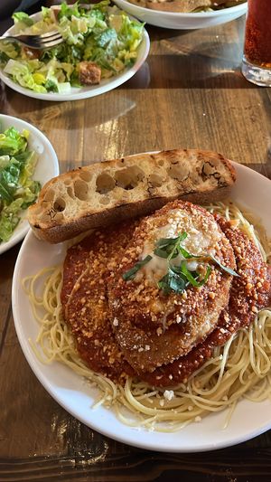 Vegan Chicken Parm w/side Caesar Salad   at Tarantino's Vegan in Las Vegas