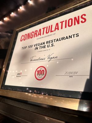   at Tarantino's Vegan in Las Vegas