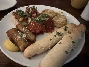 Appetizer sampler. Vegan meatballs are to die for   at Tarantino's Vegan in Las Vegas