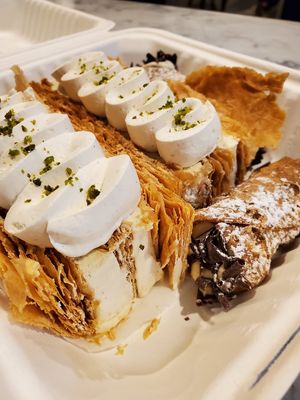 Cannoli and napoleon at Tarantino's Vegan in Las Vegas