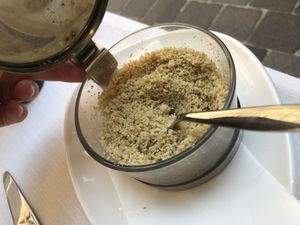 vegan parmesan  at Il Lughino in Como