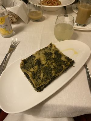 Turnip lasagna but very bitter and not seasoned. Quite heavy to eat   at Il Lughino in Como