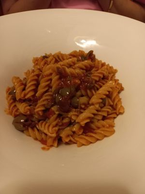 Fusilli gluten-free with olive sauce at Il Lughino in Como