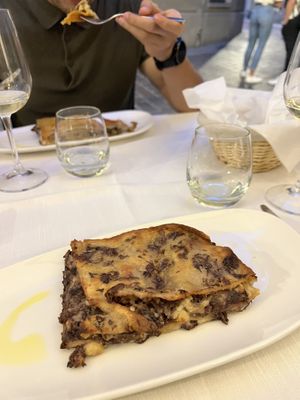 Eggplant lasagne  at Il Lughino in Como
