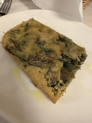 Farinata with seasonal veg   at Il Lughino in Como