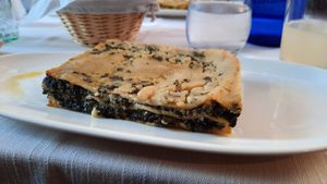 Eine der drei veganen Lasange at Il Lughino in Como