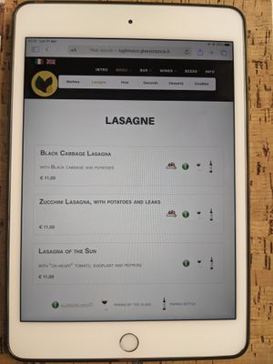 Digital Menu at Il Lughino in Como