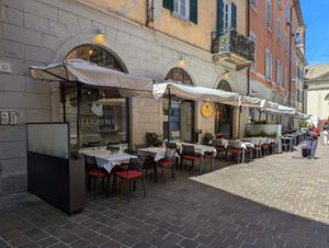 Outside at Il Lughino in Como