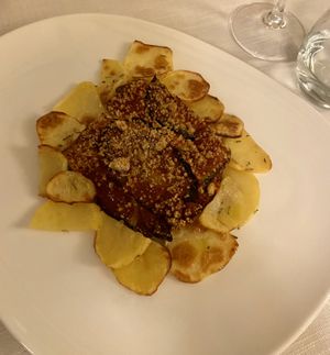 Parmigiana con patate at Il Lughino in Como