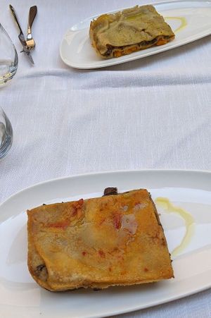 Aubergine Lasagna & Pumpkin+Mushrooms Lasagna at Il Lughino in Como
