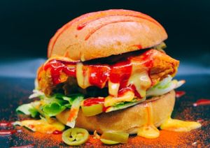 KTB Burger ( K`an`t touch this Burger....Spicyyyyy) at iGo Vegan in Birmingham