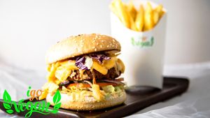 Mac & Cheese Burger at iGo Vegan in Birmingham