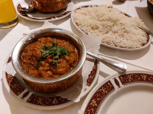 Eggplant curry (a bit spicy) at Indian Palace in Mannheim