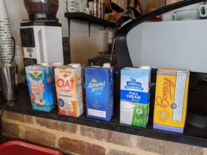Milk options. at Espresso 96 in Concord